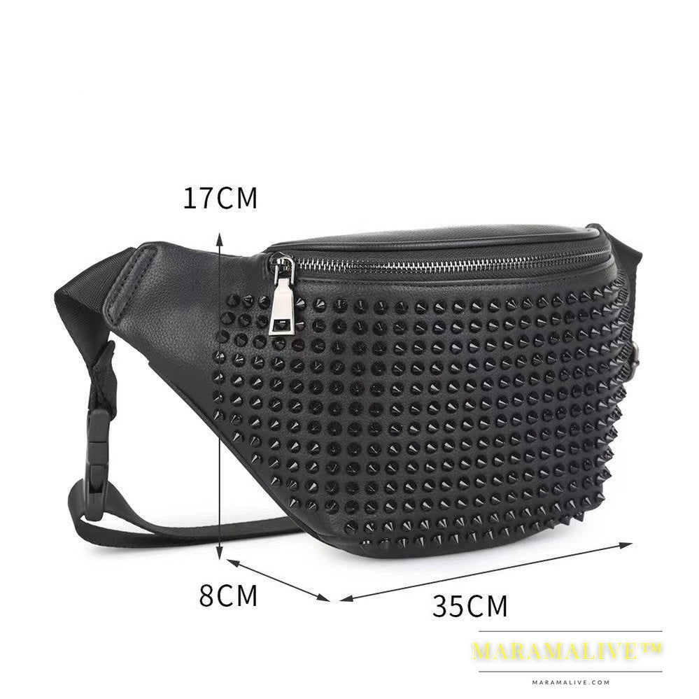 European And American Casual Men's Black Waist Bag