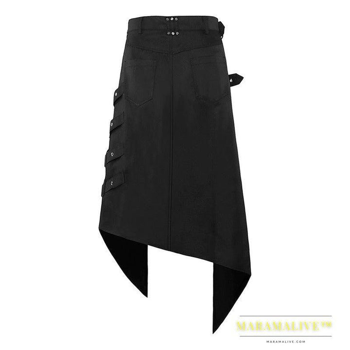 European And American Dark Punk & Rock Ashes Symmetrical Skirt