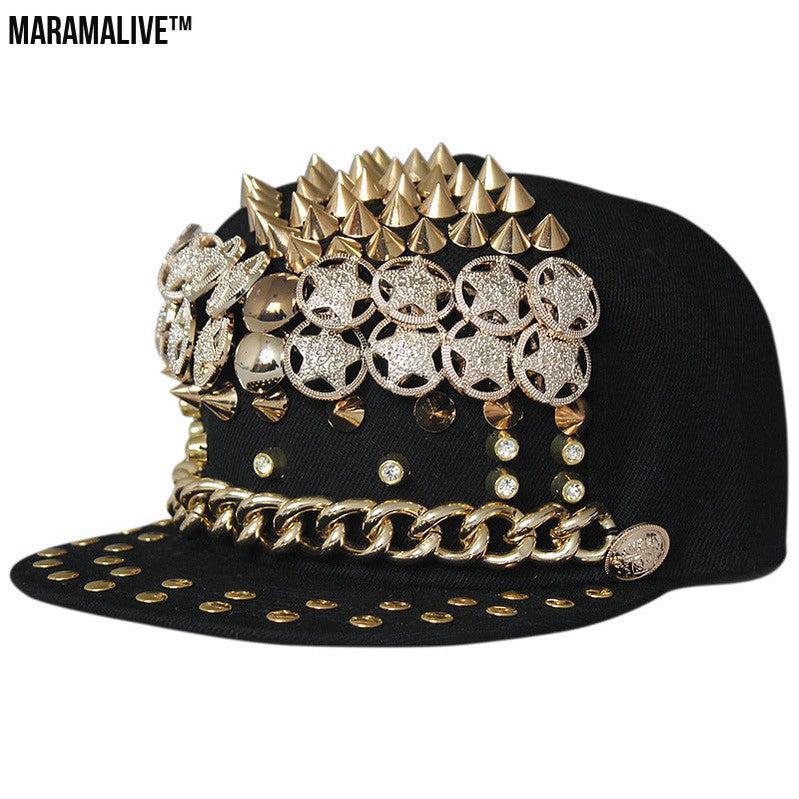 European And American Harajuku Style Hat Nail Cross Skull Rivet