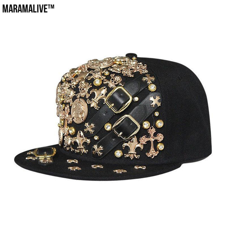 European And American Harajuku Style Hat Nail Cross Skull Rivet