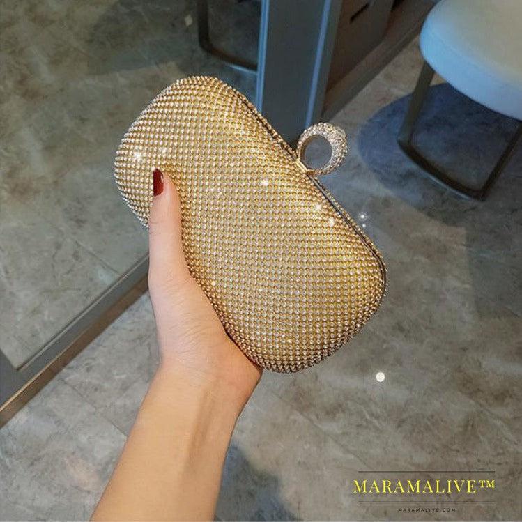 Evening Clutch Bags Diamond-Studded Evening Bag With Chain Shoulder Bag