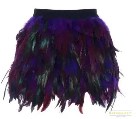 Expressive Feather Skirt Mini Length Double Layer for Party & Clubwear - A Classic Statement Piece