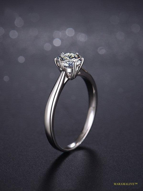 Exquisite Moissanite Lab-Made Diamond Ring - Precious and Earth-Friendly Jewelry Gift