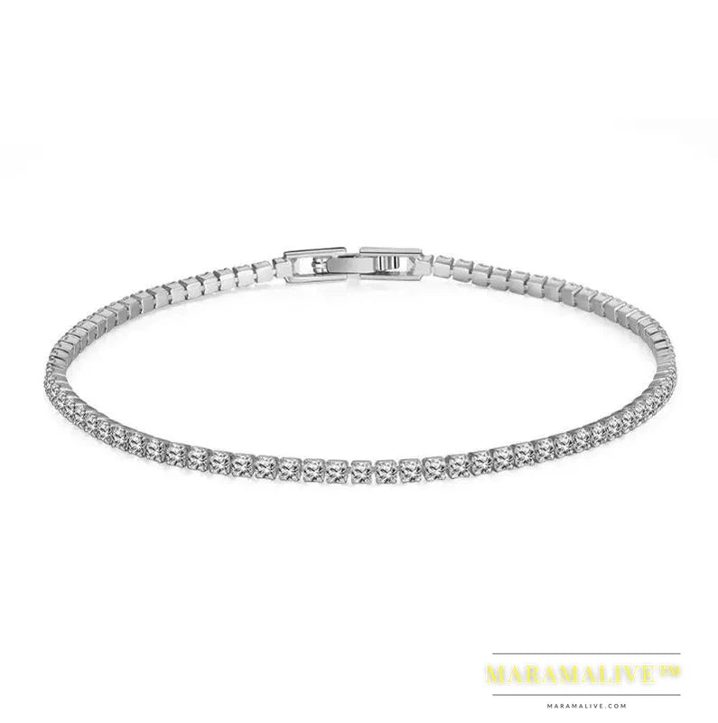 Exquisite Moissanite Tennis Bracelet in Platinum Silver