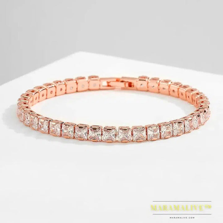 Exquisite Moissanite Tennis Bracelet in Platinum Silver