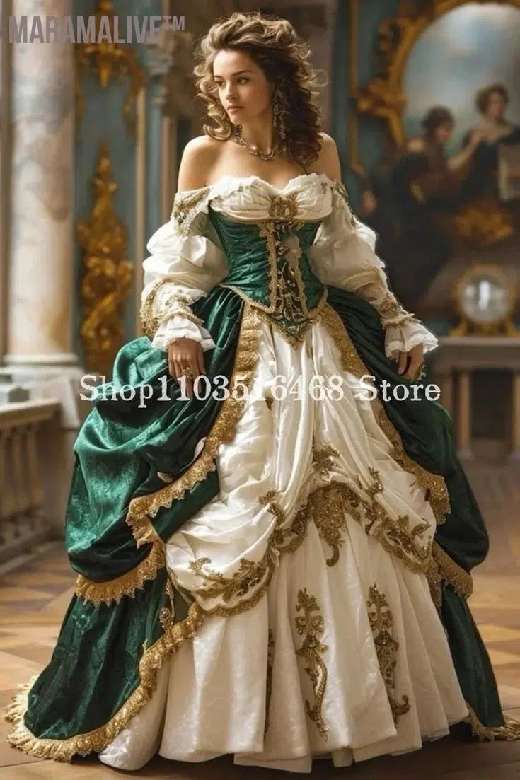 Fantasy Historical Medieval Prom Dress in black Princess One Shoulder Long Sleeve Satin Corset Pleated Fairy Tale Elegant Party Dresses