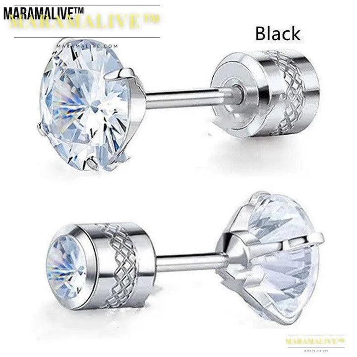 Fashion Barbell Double-headed Rhinestone-encrusted Earrings