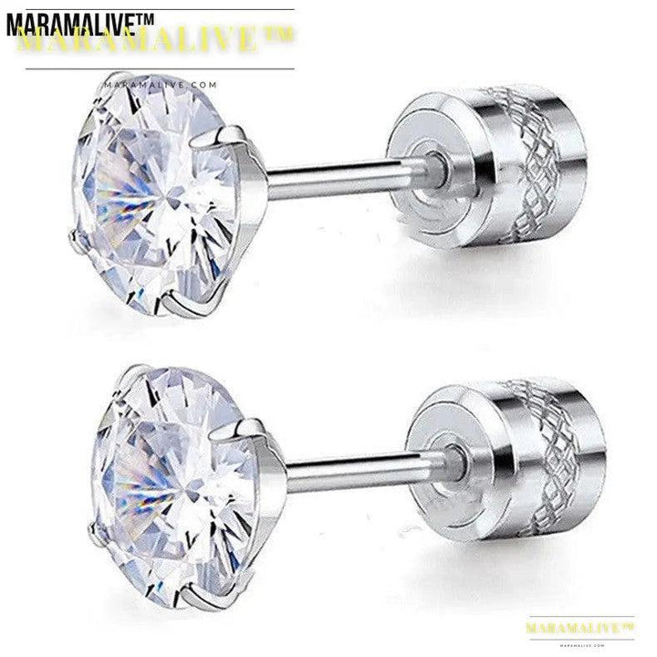 Fashion Barbell Double-headed Rhinestone-encrusted Earrings