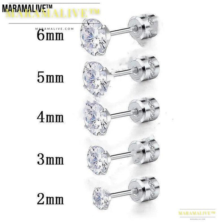 Fashion Barbell Double-headed Rhinestone-encrusted Earrings