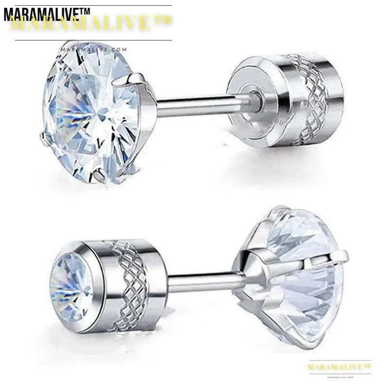 Fashion Barbell Double-headed Rhinestone-encrusted Earrings