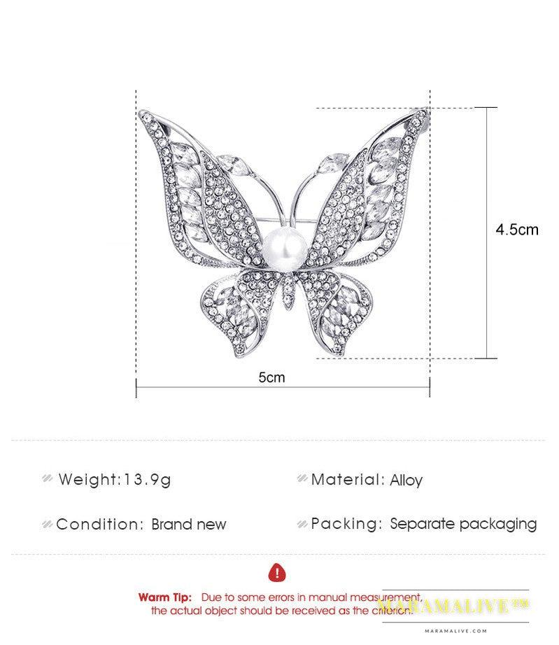 Fashion Diamond-studded Butterfly Brooch High-quality And