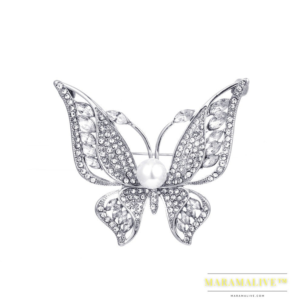 Fashion Diamond-studded Butterfly Brooch High-quality And