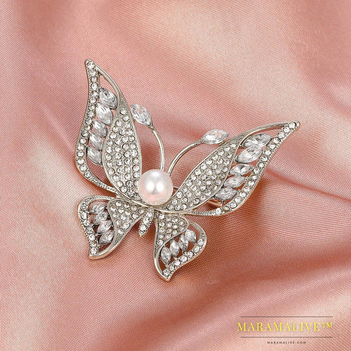 Fashion Diamond-studded Butterfly Brooch High-quality And