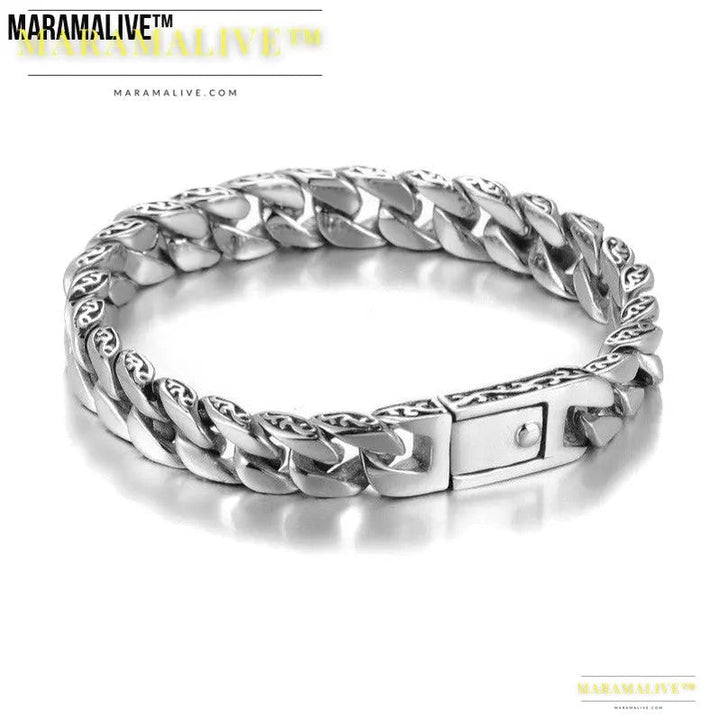 Fashion Men Titanium Steel Bracelet Lace Totem Titanium Steel Bracelet