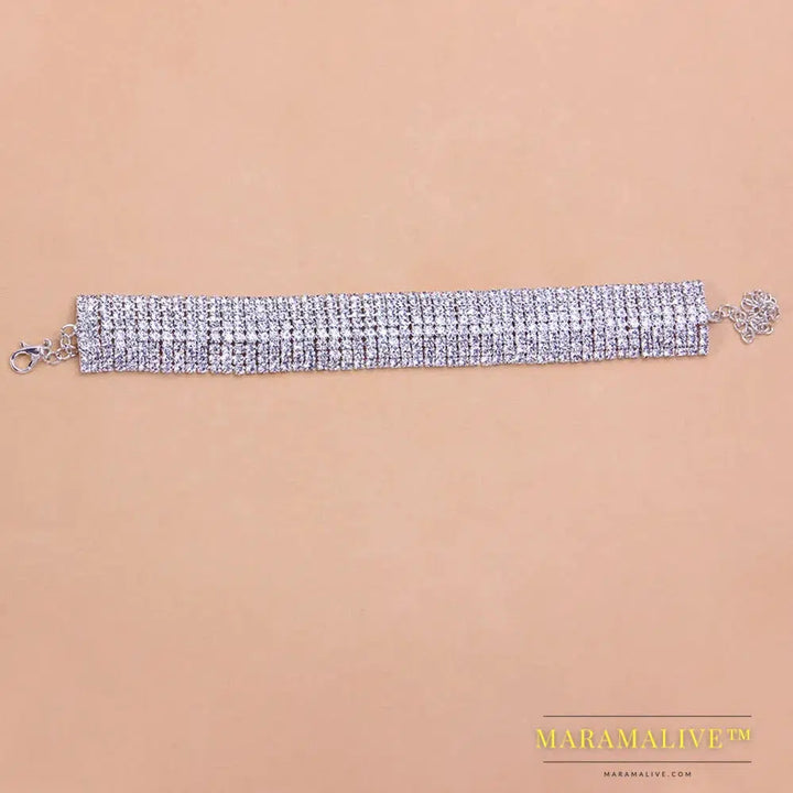 Fashion Multi Layer Crystal Rhinestone Chain Anklet for Women Summer Beach ankle chain foot jewelry