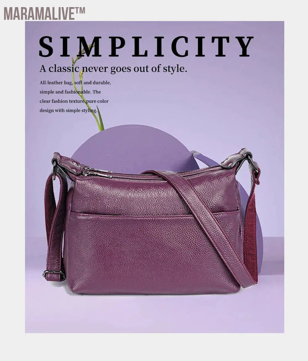 Fashion Purple Women Shoulder Bag High Quality Elegant Lady Crossbody Bags Black Messenger Bag 2024