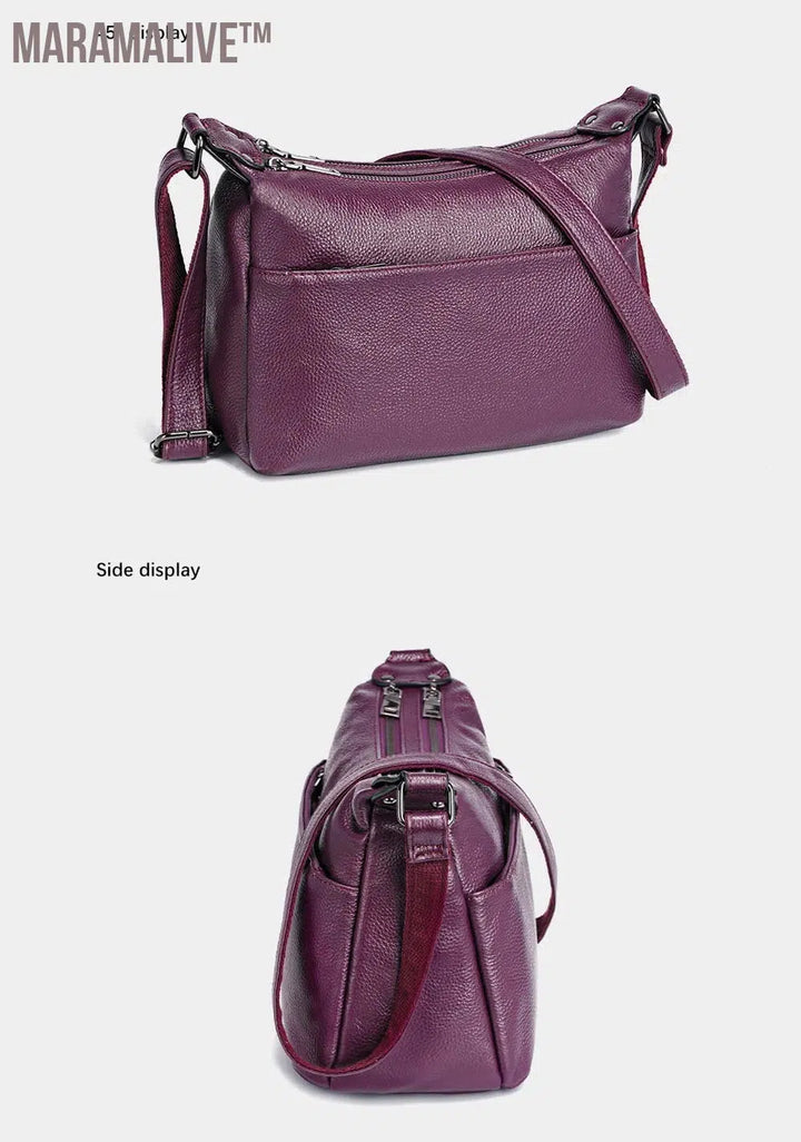 Fashion Purple Women Shoulder Bag High Quality Elegant Lady Crossbody Bags Black Messenger Bag 2024