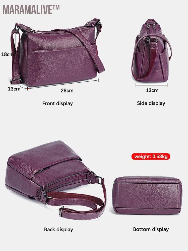 Fashion Purple Women Shoulder Bag High Quality Elegant Lady Crossbody Bags Black Messenger Bag 2024