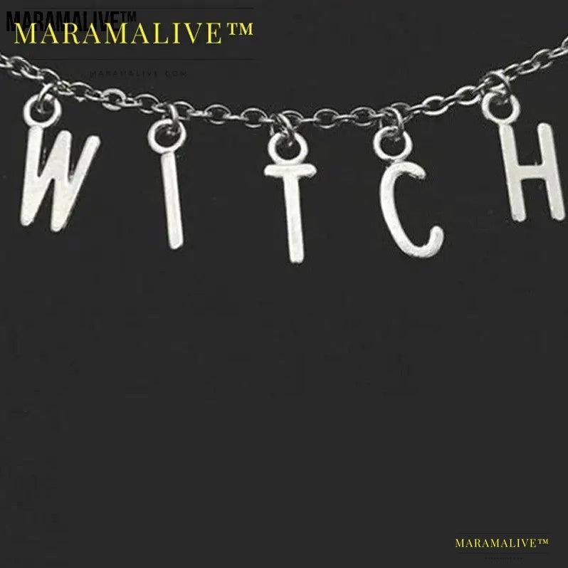 Fashion Simple Gothic Halloween Text Necklace