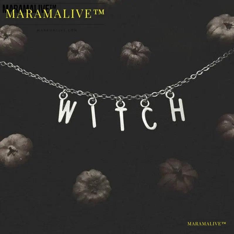 Fashion Simple Gothic Halloween Text Necklace