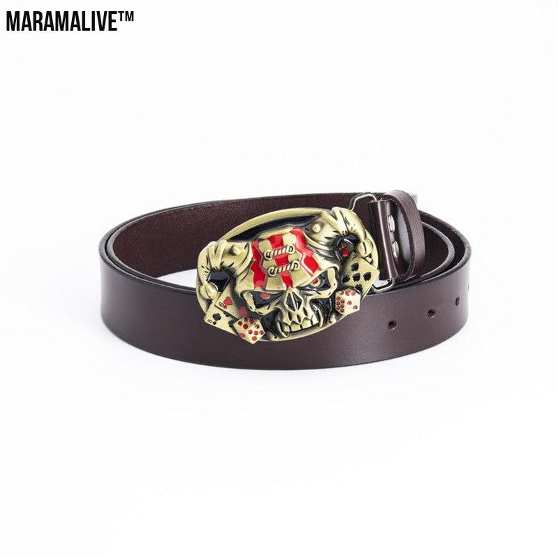 Fashion Simple Skull Shape Leather Belt