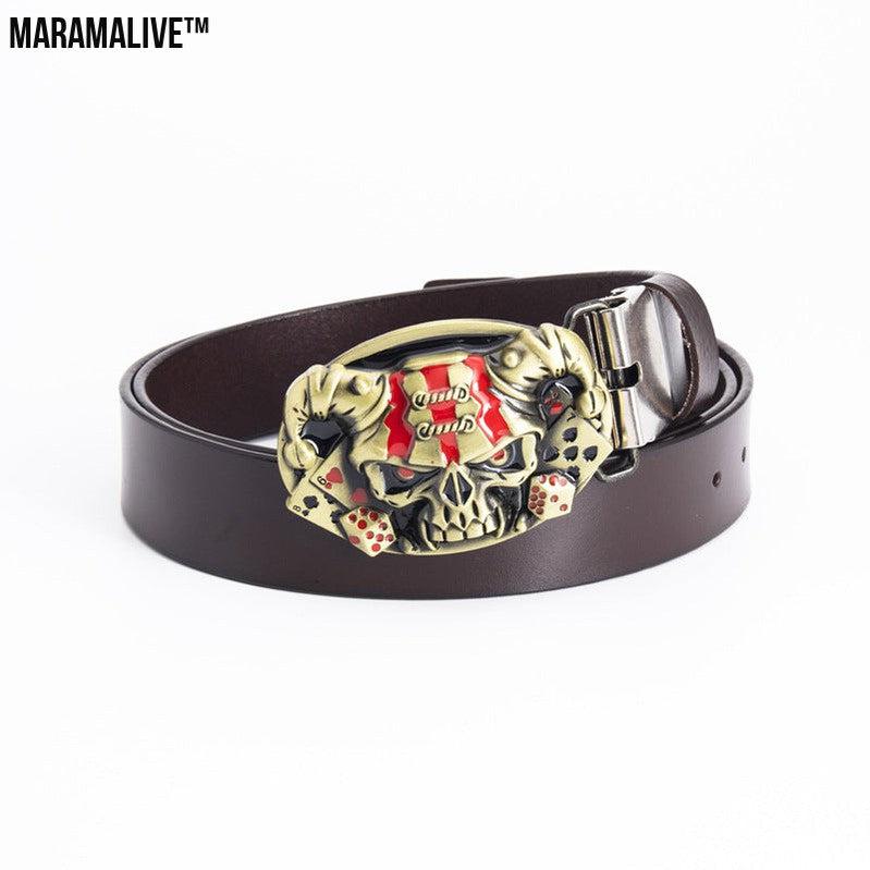 Fashion Simple Skull Shape Leather Belt