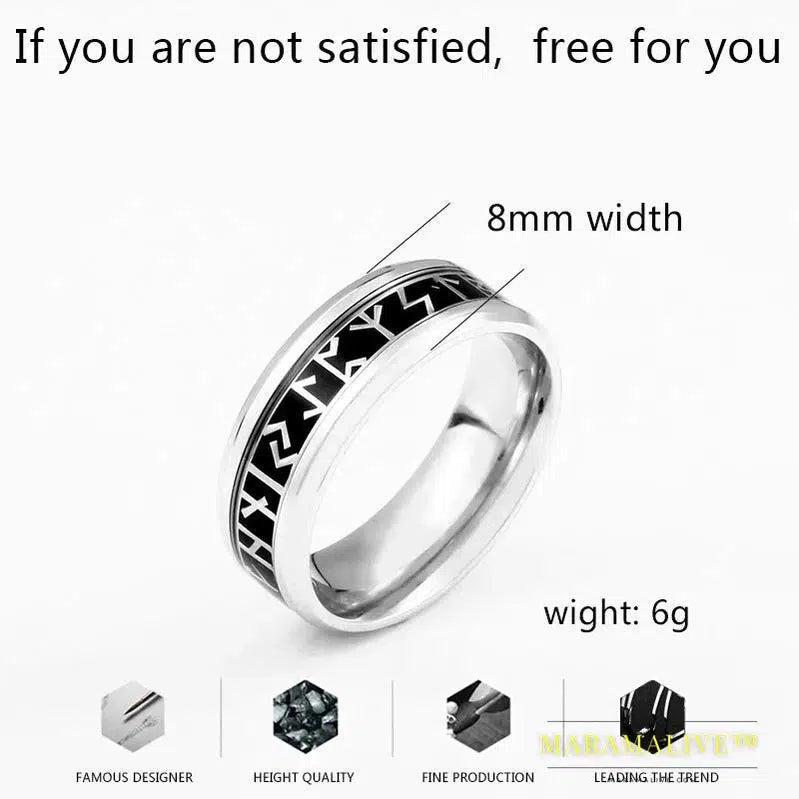 Fashion Style MEN and women fashion Odin Jewelry Norse Viking Female Amulet Rune words Rings