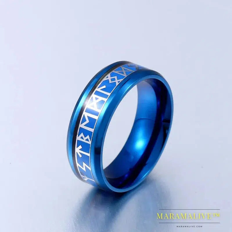 Fashion Style MEN and women fashion Odin Jewelry Norse Viking Female Amulet Rune words Rings