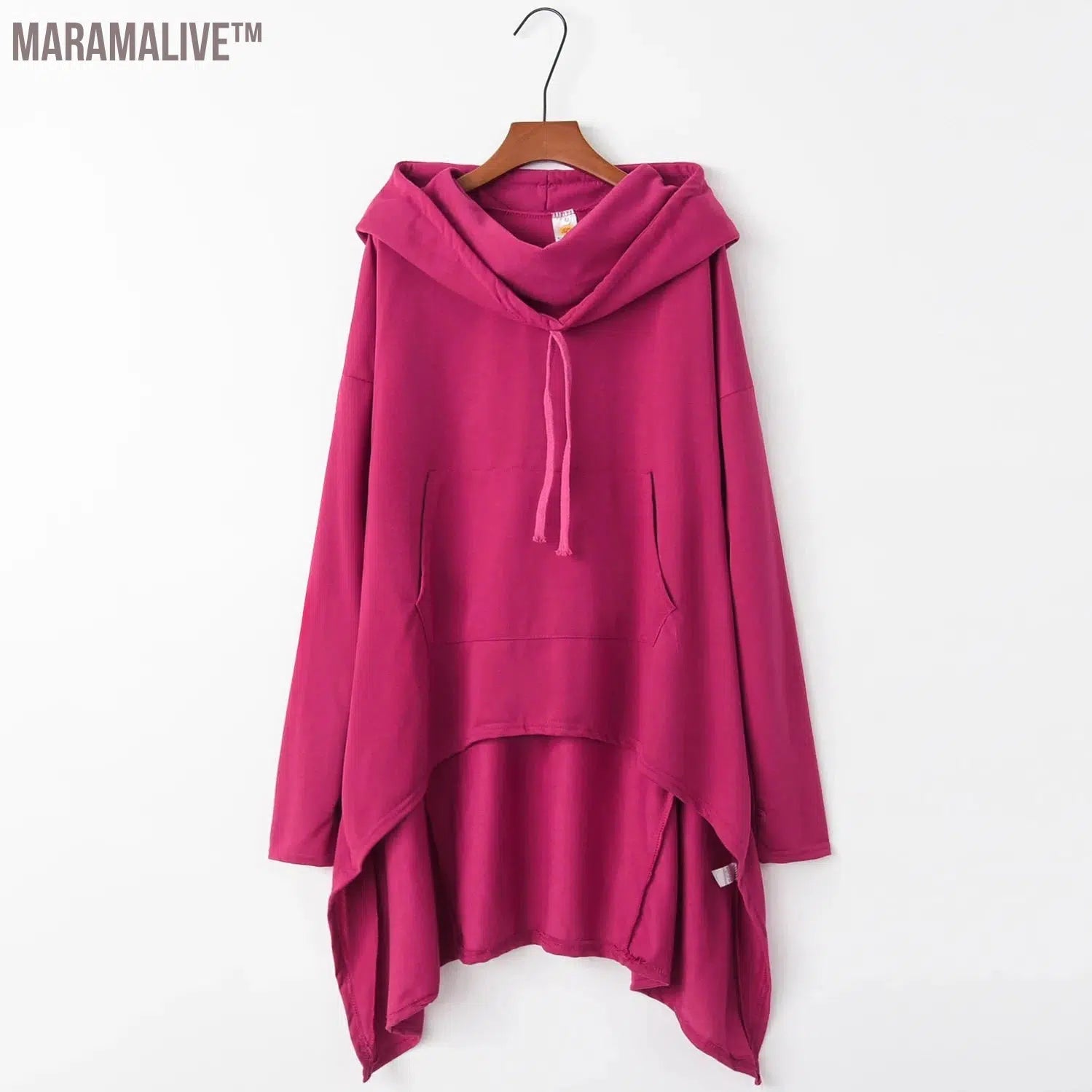 Fashion Trends New European and N Pure Color Long Hoodie