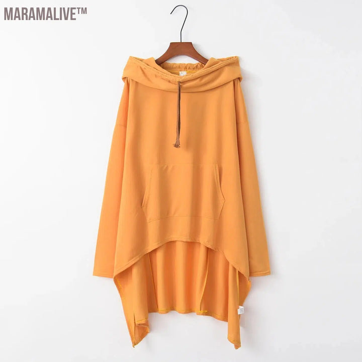 Fashion Trends New European and N Pure Color Long Hoodie