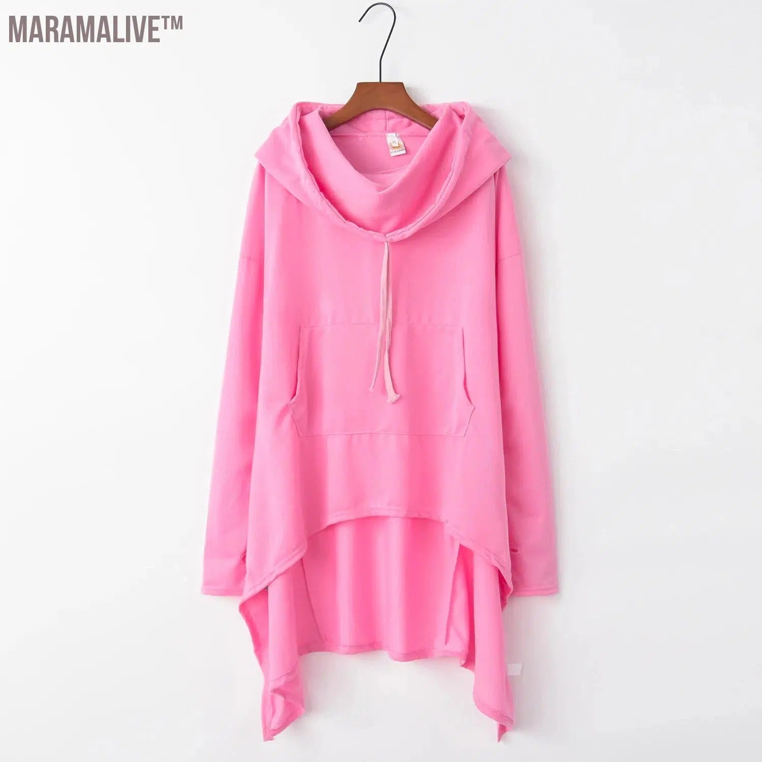 Fashion Trends New European and N Pure Color Long Hoodie