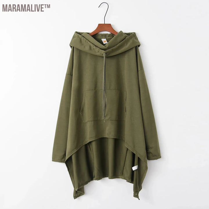 Fashion Trends New European and N Pure Color Long Hoodie