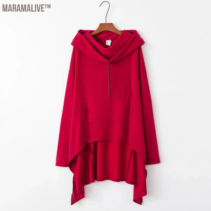 Fashion Trends New European and N Pure Color Long Hoodie