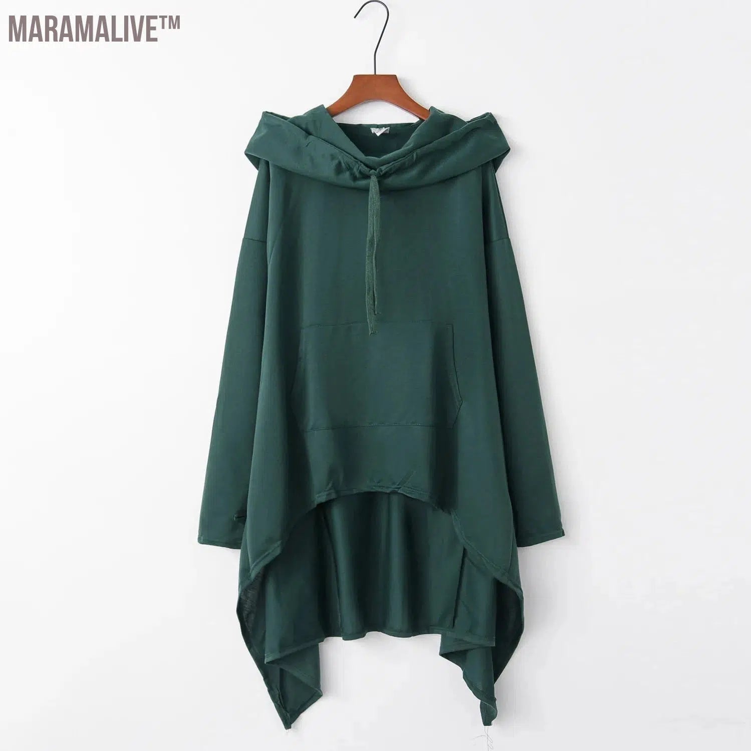 Fashion Trends New European and N Pure Color Long Hoodie