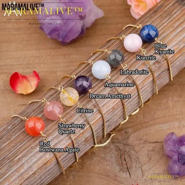 Fashion Women Natural Sphere Stone Beads Bracelet Jewelry