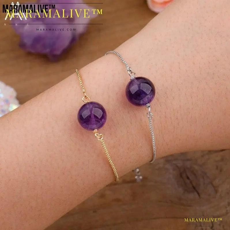 Fashion Women Natural Sphere Stone Beads Bracelet Jewelry