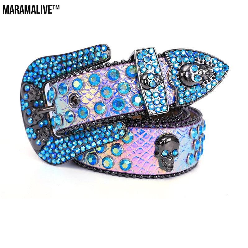 Fashionable And Popular Skull Rhinestone Belt