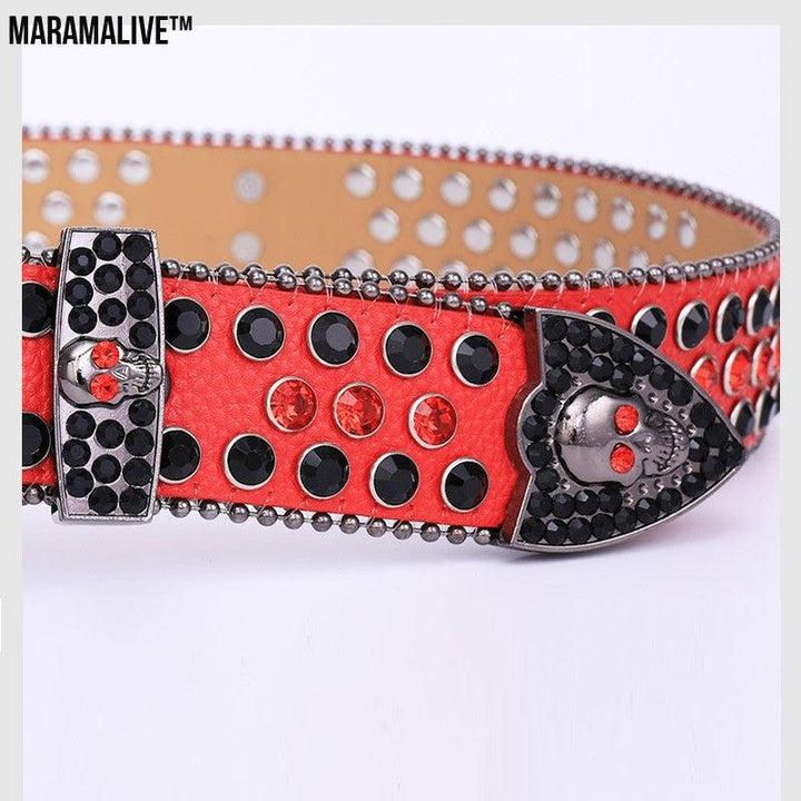 Fashionable And Popular Skull Rhinestone Belt