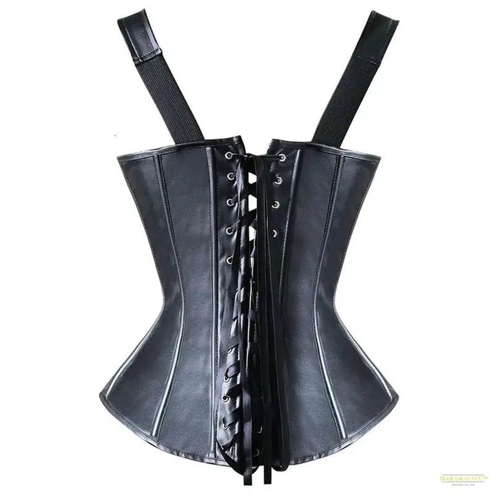 Faux Leather Harness Court Shaper Overbust Corselet Women Sexy Buckled Bustier Waist Trainer Vest Corset Overbust Steampunk