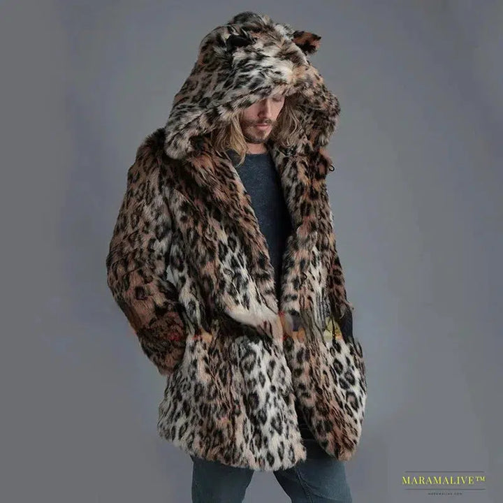 Faux Mink Leopard Fur Coat: A Winter Essential for Fashion Forward Men