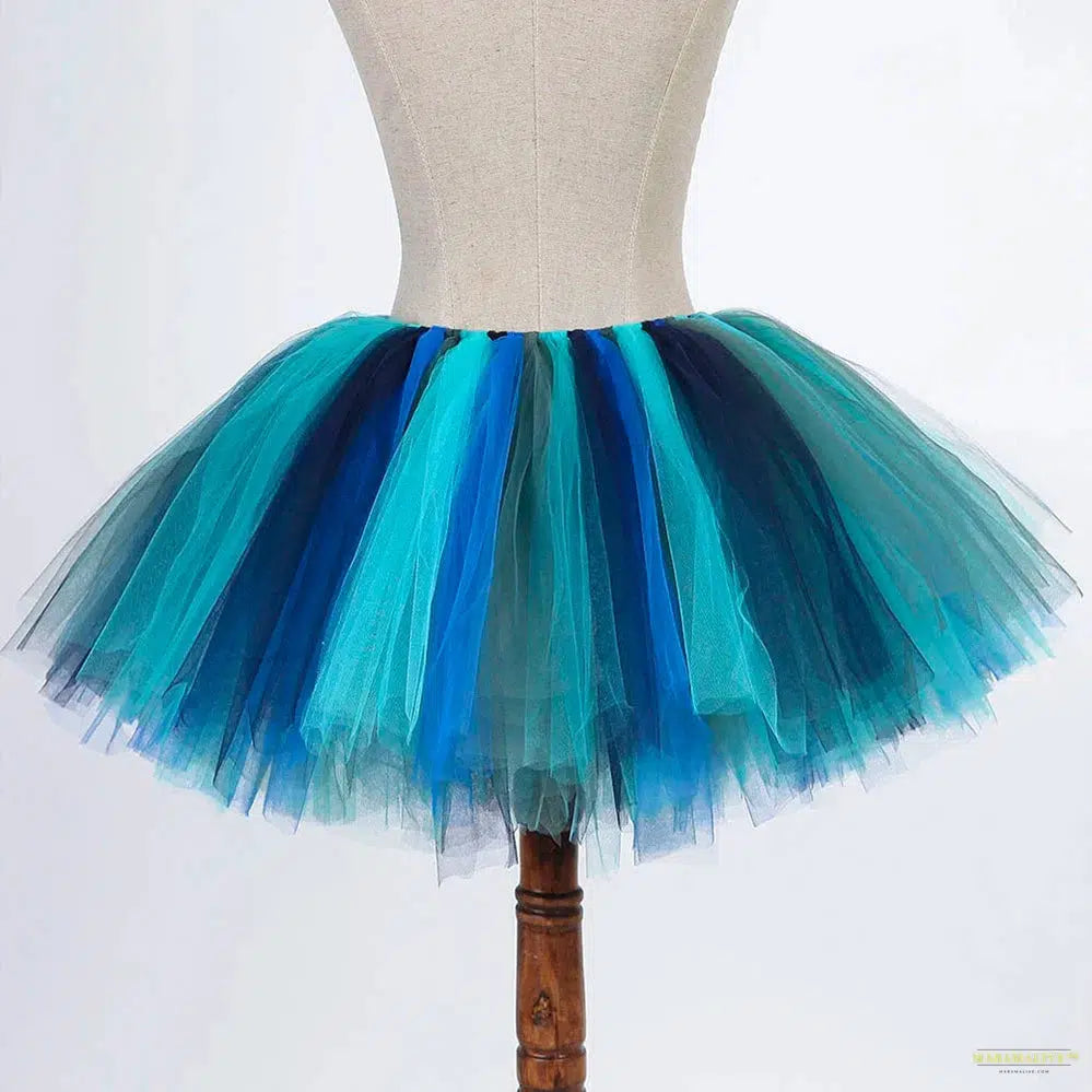 Feather Peacock Fluffy Skirt Women Adult Birthday Party Role Play Tutu Halloween Pageant Peacock Animal Costume for Teens Girls