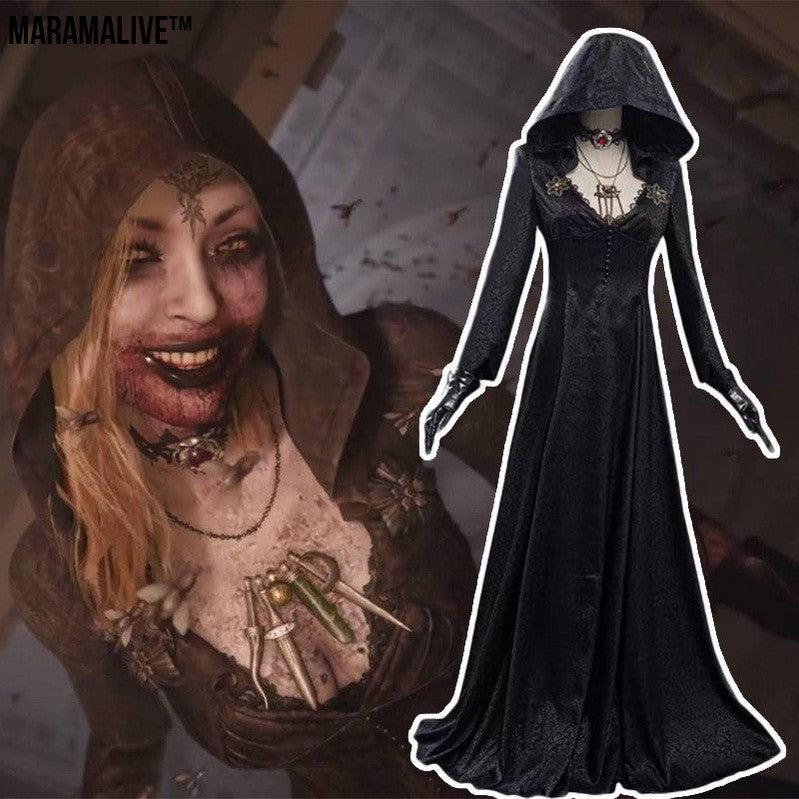 Female Black Vampire Long Dress Halloween Costume