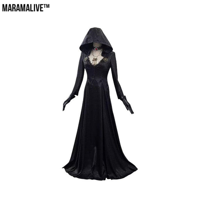 Female Black Vampire Long Dress Halloween Costume