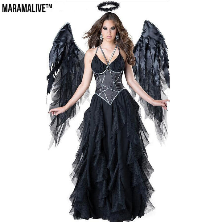 Forbidden Feathers: Halloween Demon Dark Angel Costume