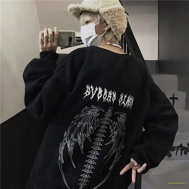 Full Zip Up Hoodie Rhinestone Skeleton Goth Sweatshirt Sport Couple Outfit Black Long Sleeve Oversized Grunge Y2k Hip Hop Jacket