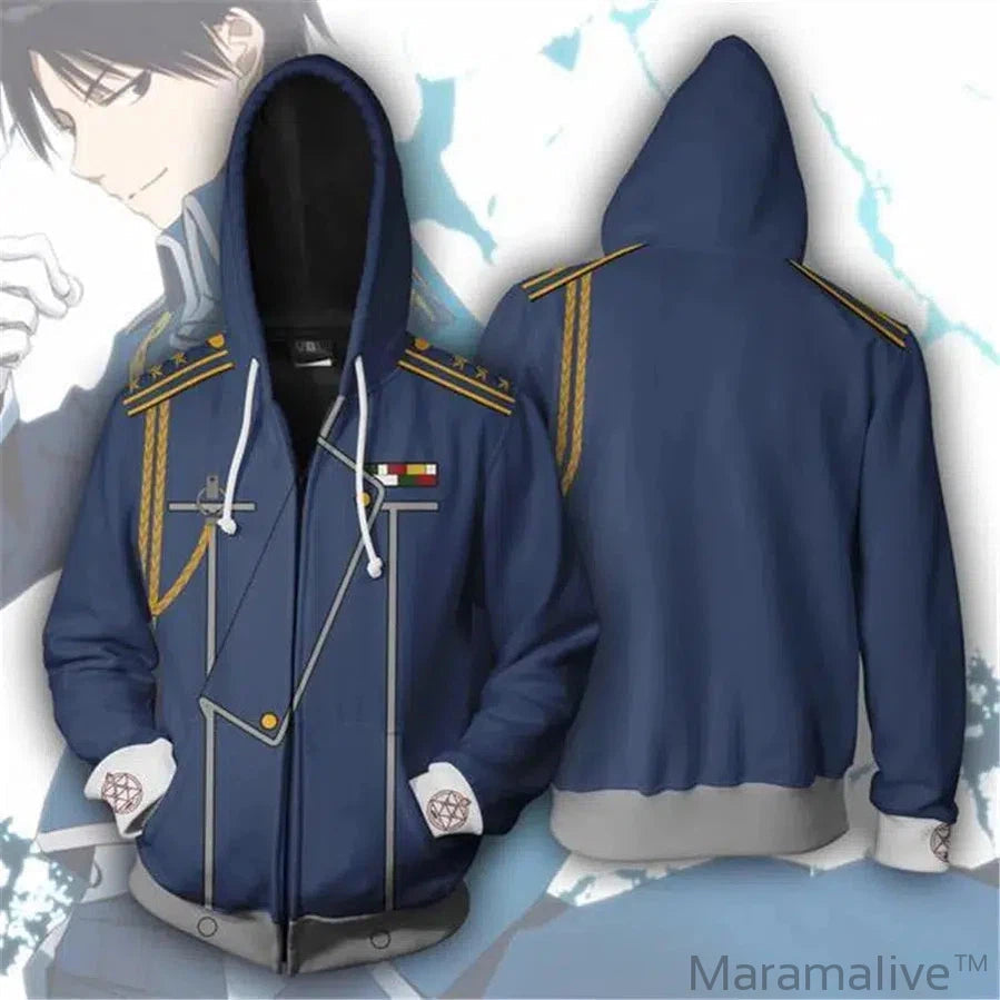 Fullmetal Alchemist Edward Elric's Autumn Zipper Jacket Hoodie Coat Anime Cosplay Sweatshirts Tracksuits Tops Clothes