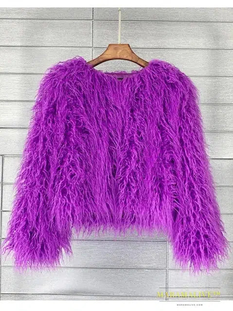 Fur Coats Women Autumn Winter Top Fashion Pink Faux Fur Coat Elegant Thick Warm Faux Fur Jackets for Women 2022