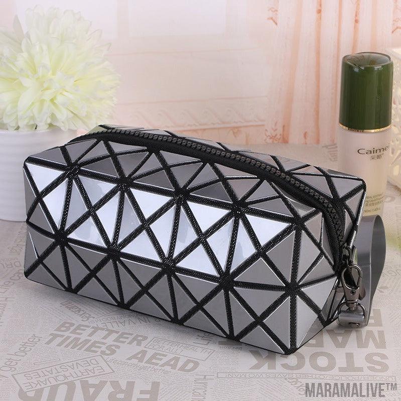 Geometric Storage Cosmetic Bag Folding Rhombus Makeup Bag Creative Portable Handbag