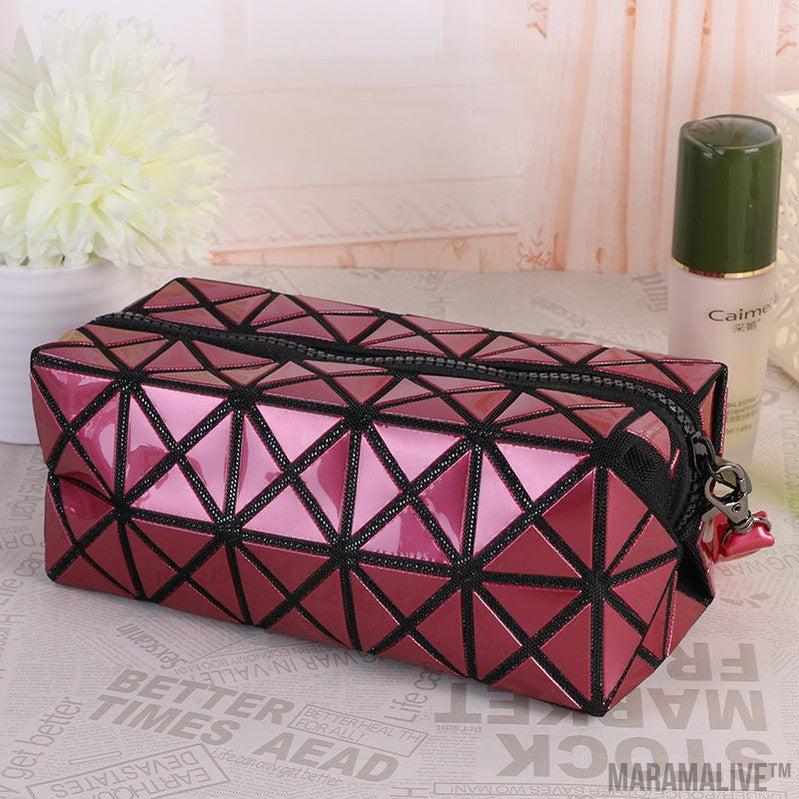 Geometric Storage Cosmetic Bag Folding Rhombus Makeup Bag Creative Portable Handbag