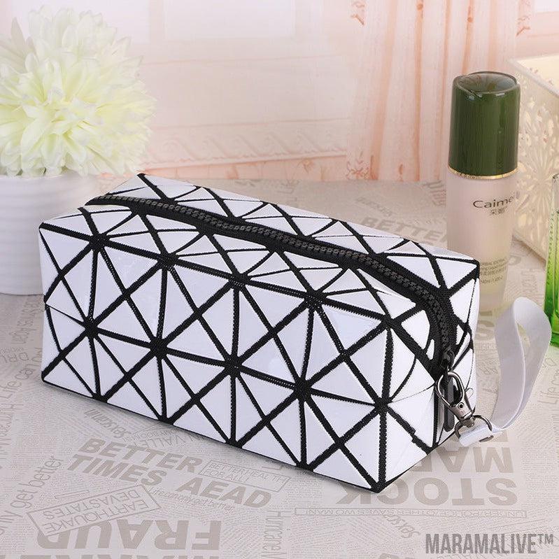 Geometric Storage Cosmetic Bag Folding Rhombus Makeup Bag Creative Portable Handbag